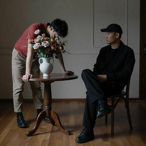 Intimate Moment in a Dim Room