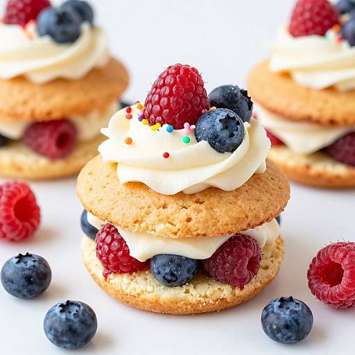 Colorful Triple Berry Shortcakes Delight