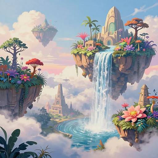Surreal Floating Islands Dreamscape