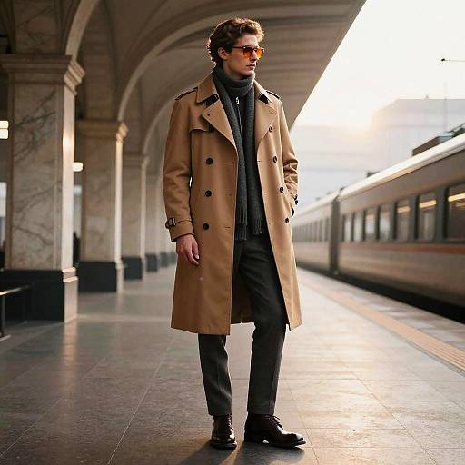 Elegant Fashion at Classic Train Station