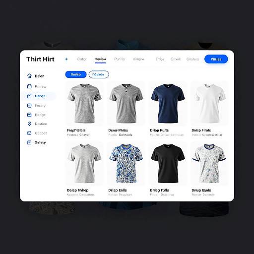 Minimalistic T-Shirt Preview Dashboard