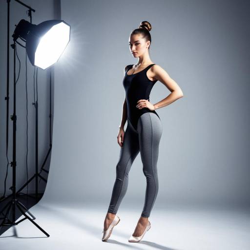 Fashion Model with Ballerina Bun and Spotlight Fashion Model with Ballerina Bun and Spotlight