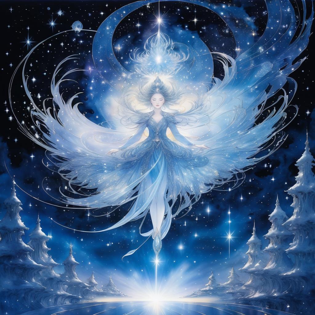 Ethereal Crystal Artwork of Celestial Being