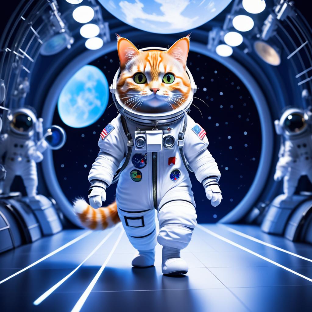 Astronaut Cat Models in Pixar Style