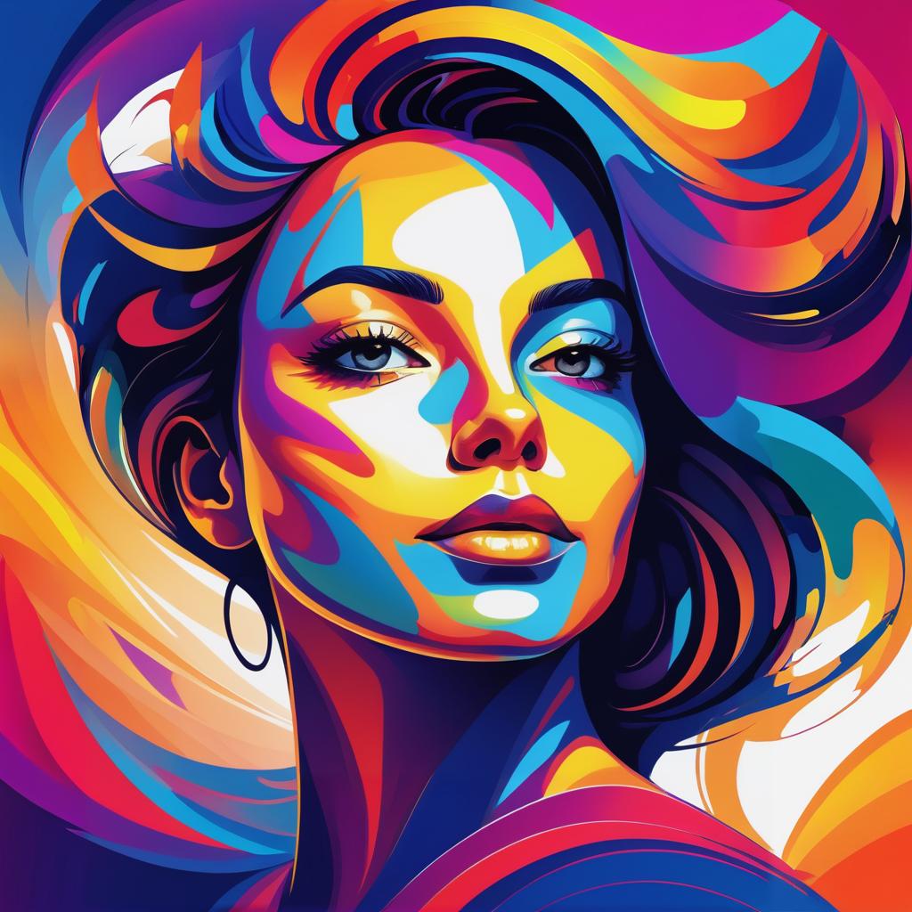 Vibrant Abstract Portrait of a Woman