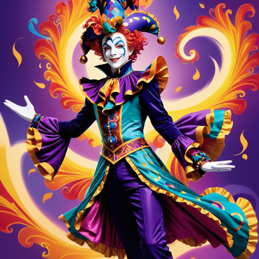 Psychedelic Jester in Vibrant Colors