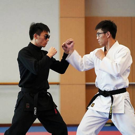 Dynamic Martial Arts Duel Between Two Men