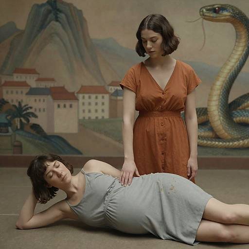 Ancient Serenity: Two Women in Contrast