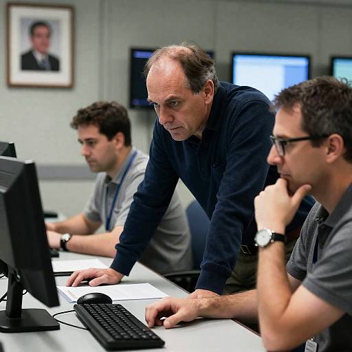Intense Men in a Control Room