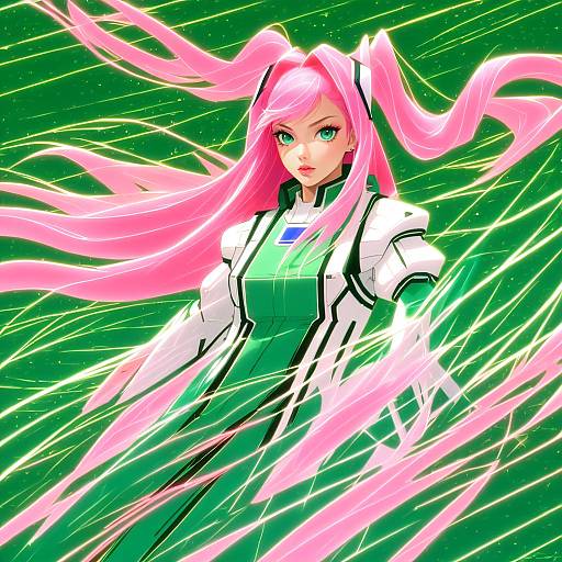 Illustration of Mylene jenius, macross in the style of Hood (james x)