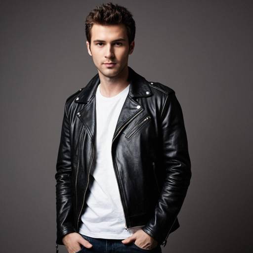 Man in Black Leather Jacket and White T-Shirt