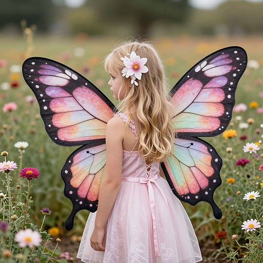 Child in Butterfly Costume with Wings