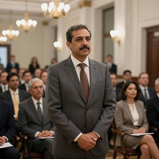 Confident Executive Addressing Formal Audience