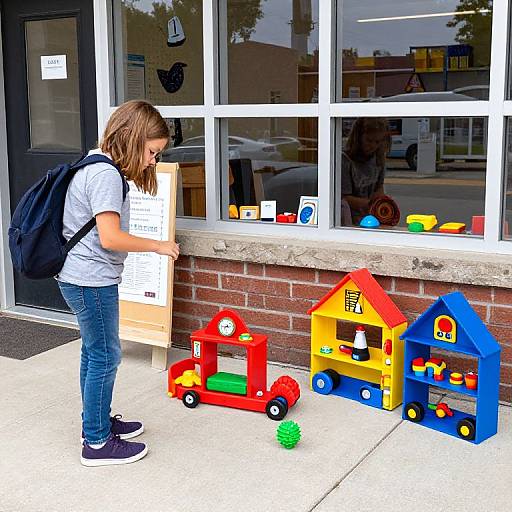 Toy Selection Outside Elementary School