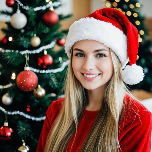 Charming Christmas Girl in Stylish Outfit