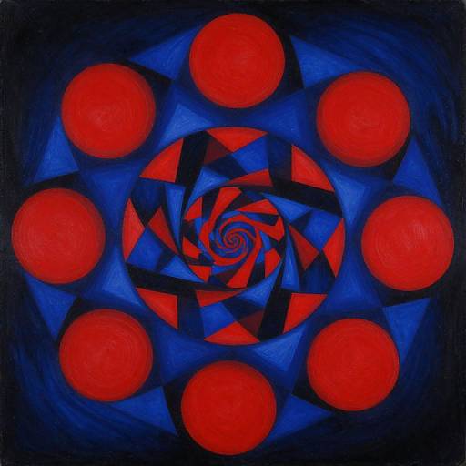 Kandinsky-Inspired Abstract Geometric Spiral