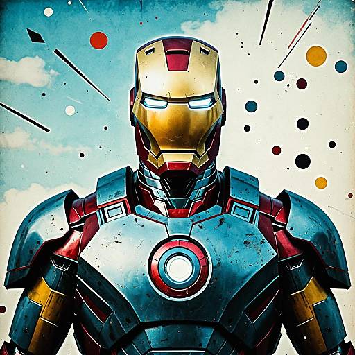 Iron Man Surrealist Painting Inspired by Kandinsky