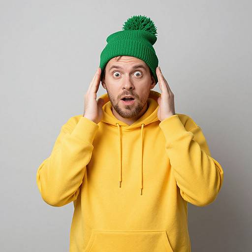 Man in Funny Yellow Hoodie Costume