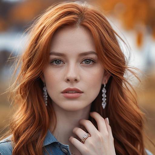Portrait of Red-Haired Woman with Jewelry