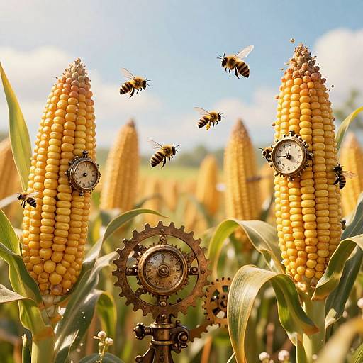 Steampunk Dreamscape with Clockwork Bees