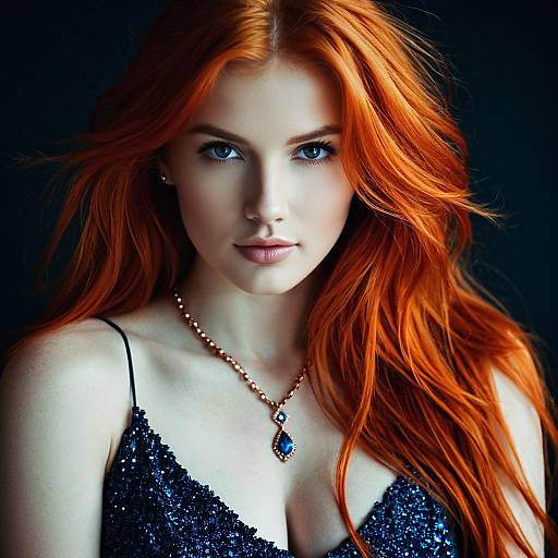 Portrait of Woman with Vibrant Orange Hair