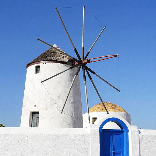 Sunny Mediterranean Windmill Scene