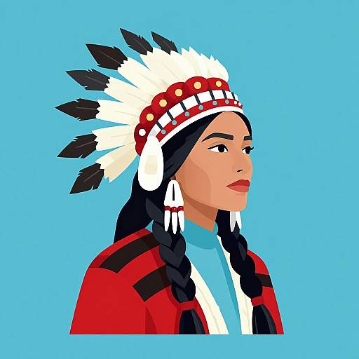 Native American Woman Vector Art
