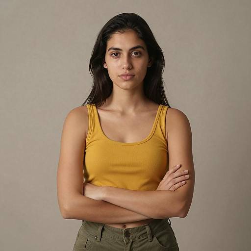 Realistic Portrait of Young Woman in Fashion