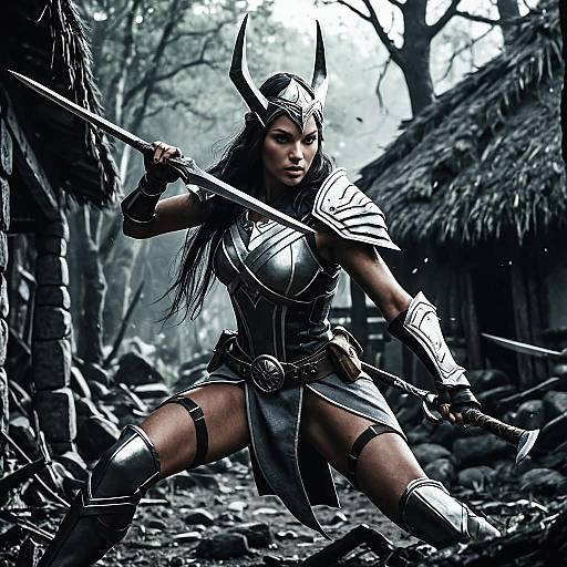 Silver Huntress in Battle Ready Pose