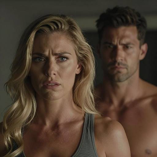 Intense Close-up of Serious Duo