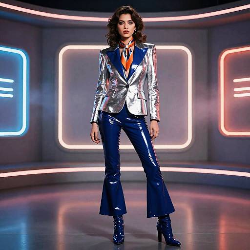 70s Androgynous Retro-Futuristic Runway Outfit