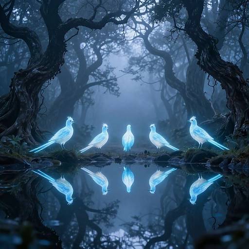 Ethereal Blue Woodland Reflections