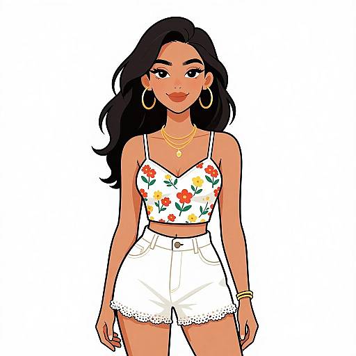 Smiling Woman in Casual Summer Outfit