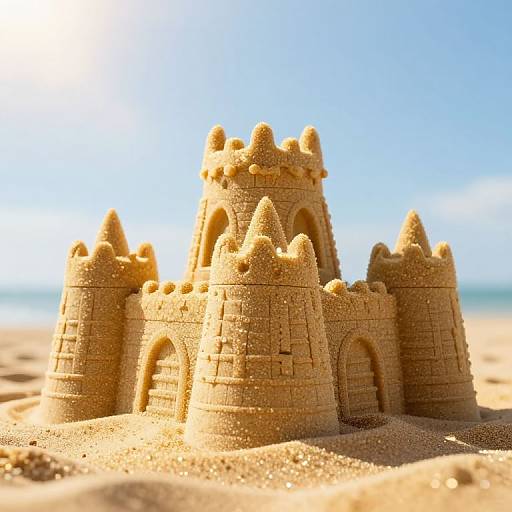 Radiant Golden Sandcastle Ascending Skyward