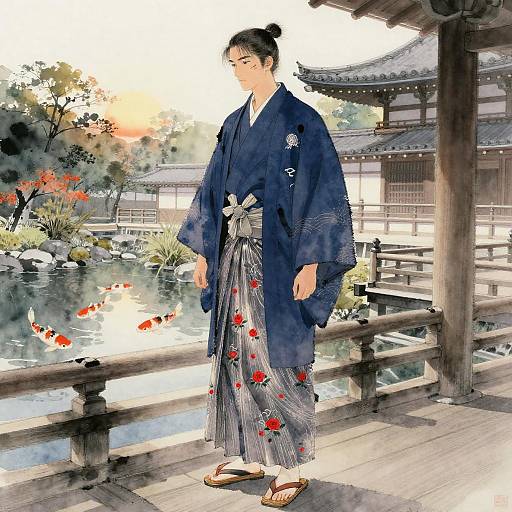 Ethereal Japanese Youth at Dawn