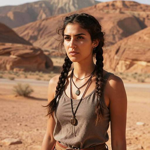 Resilient Woman in Desert Landscape