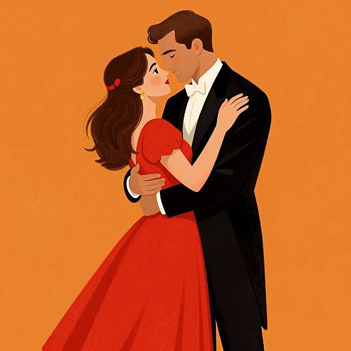 Retro Romance Digital Illustration