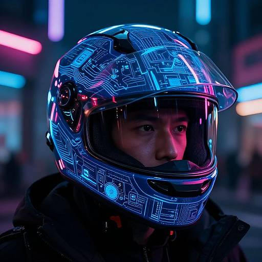 Designing Cyberpunk Neon Helmet