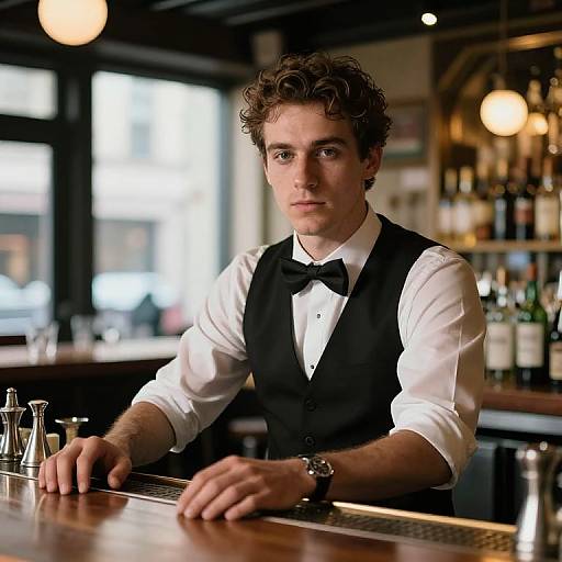 Cinematic Bartender Portrait NYC Bar