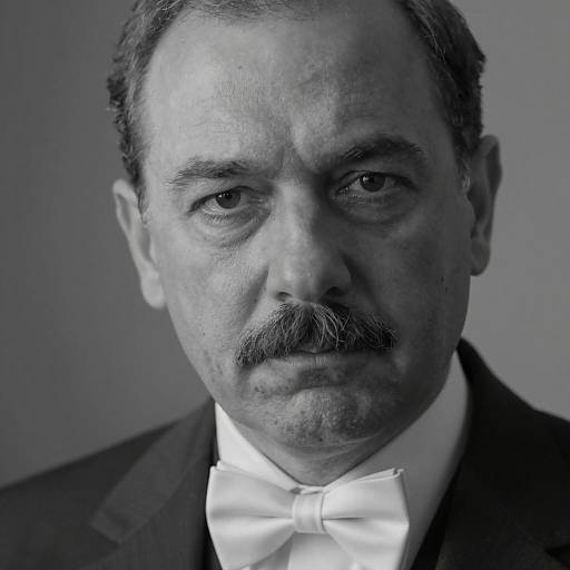 Serious Black and White Portrait of Man