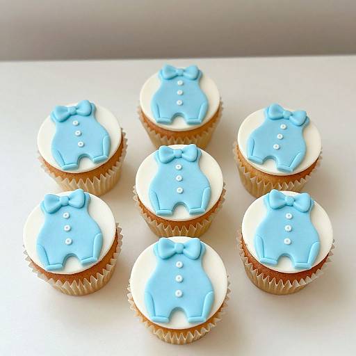 Charming Blue Baby Shower Cupcakes