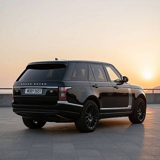 Elegant Black Range Rover at Sunset