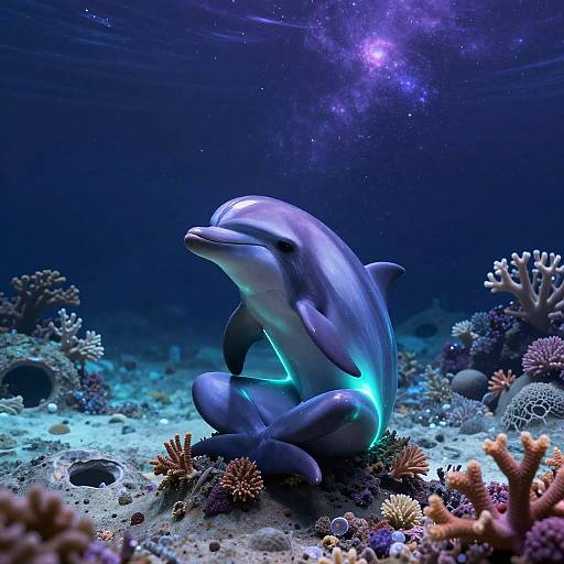 Radiant Galactic Dolphin in Space