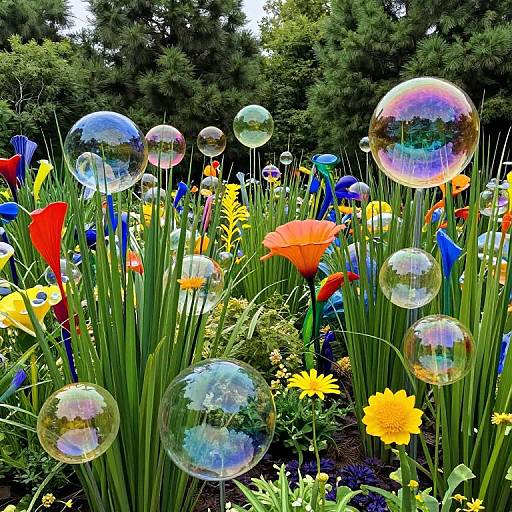 Vibrant Glass Garden Sculpture