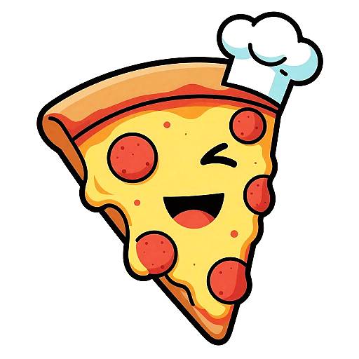 Winking Pepperoni Pizza Pop Art Slice