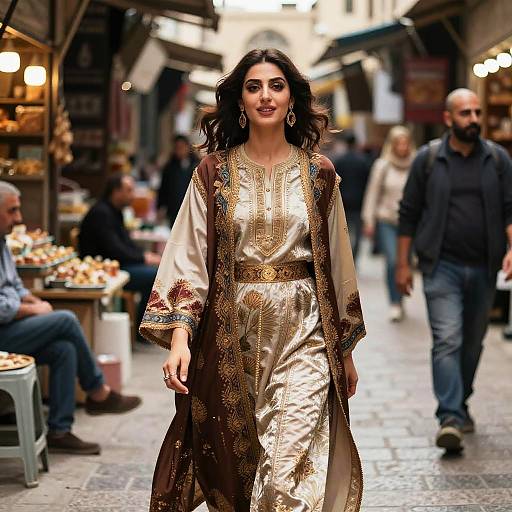 Modern Syrian Woman in Damascus Market
