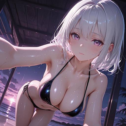 Bright Beach Selfie with Glow Effect