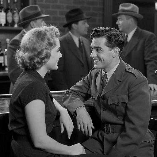 1940s Intimate Barroom Black-and-White Photograph