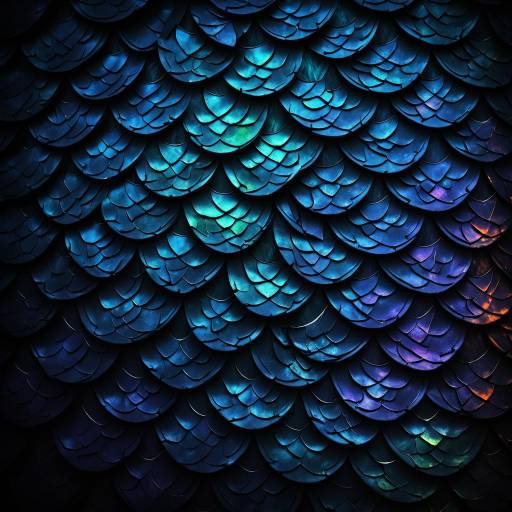 Glowing Ancient Dragon Scale on Dark Background