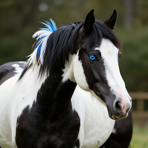 Native American Black and White Overo Horse